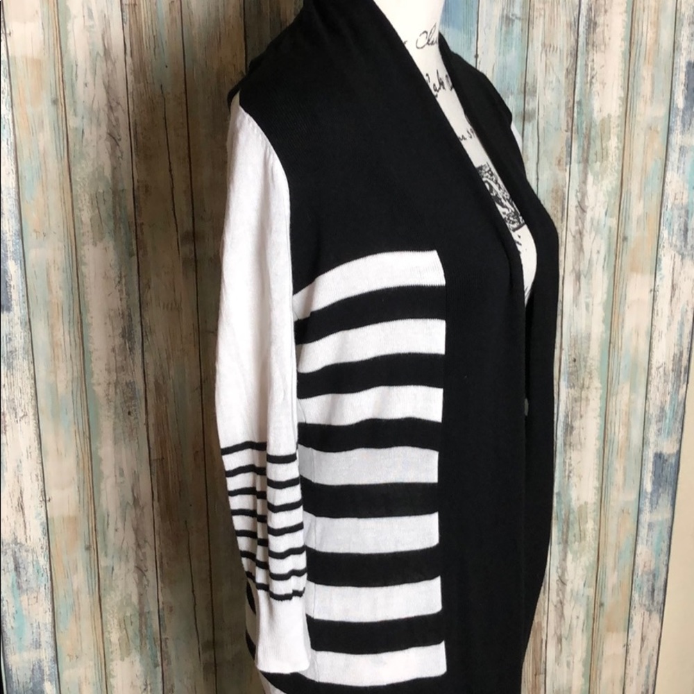 Striped Long Open Cardigan Women’s Size S - Picture 2 of 4